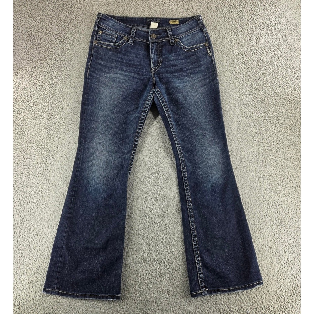 Silver Jeans Womens 30 Blue Suki Surplus‎ Bootcut Jeans Dark Wash Mid Rise